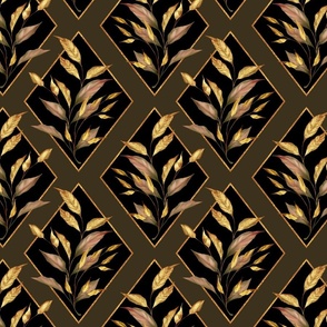 Geometric pattern with golden leaves 21 C
