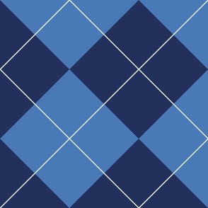 (L) Blue argyle pattern 