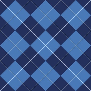 (M) Blue argyle pattern