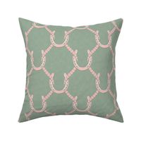 Ainsley - Preppy Green & Pink - small 6 inch repeat - Equestrian Style