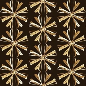 Vintage Glamour - Floral Zen Tile on Brown Black