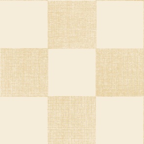 Check Weave - Pale Creamy White, Soft Mid Yellow 02 - Hand Drawn Texture