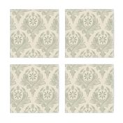 medium scale // classic botanical line art - pale grey chalk_ traditional green 02