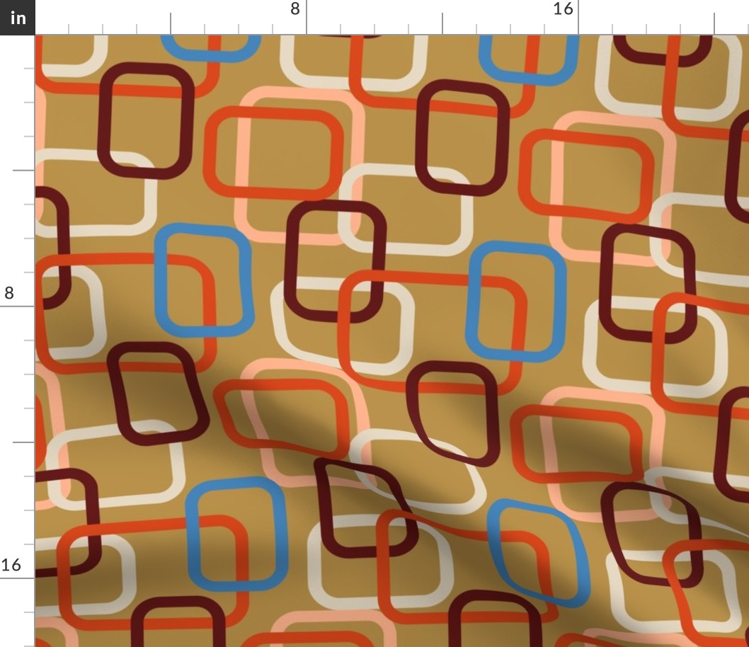 Geometric pattern on mustard background Large 