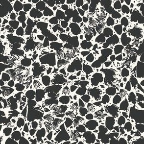 Abstract foliage texture in onyx black - small