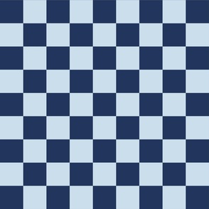Classic Checker in navy blue and light blue blender co-ordinate for bedding, quilting, kids coastal chic
