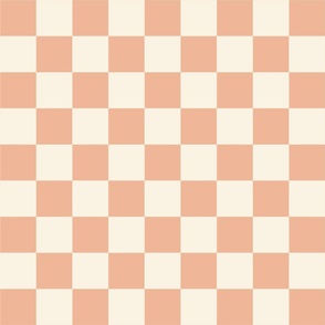 Classic Checker in peach and beige blender co-ordinate for bedding, quilting, kids coastal chic