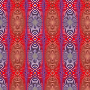 Psychedelic Feathers in Red Yellow and Blue
