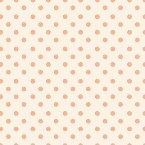 Classic Polka dots in peach and beige blender co-ordinate for bedding, quilting, kids coastal chic