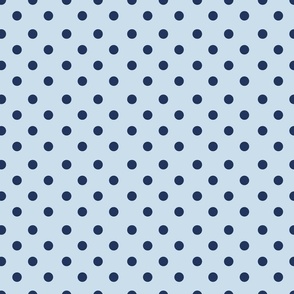 Classic Polka dots in navy and light blue blender co-ordinate for bedding, quilting, kids coastal chic