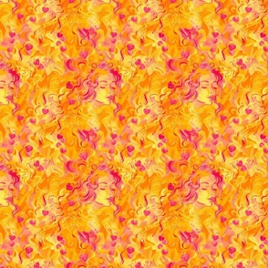 Abstract Fruity Virgo Maiden Pattern - Vibrant and Whimsical Art Piece
