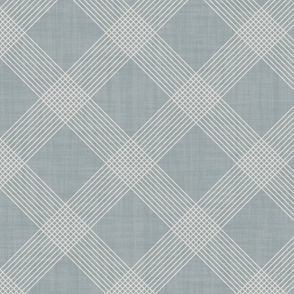 L_Diagonal Lines Grid In Modern Geometric Style With Subtle Linen Texture Cream White On French Gray