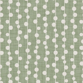 L_Modern Geometric Vertical Lines With Dots Ivory White On Light Sage Green With Subtle Linen Texture