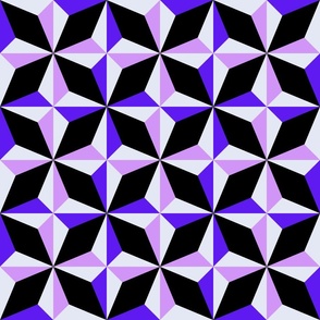 Electric Purple and Black Mid Century Tile Star | Medium