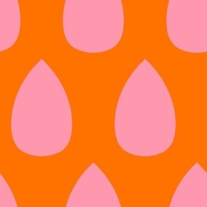 Handdrawn-vintage-light-pink-rain-drops-on-a-minimalist-bold-orange-XL-jumbo