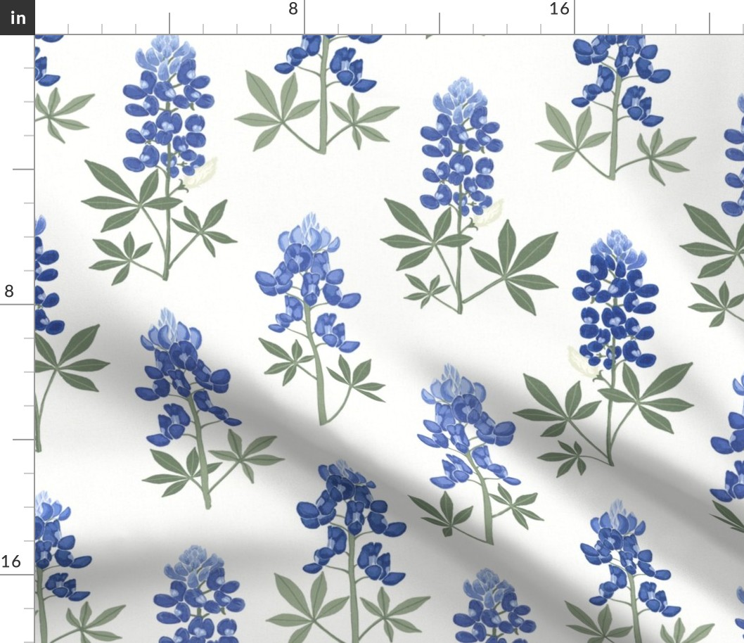Bluebonnets with Linen texture in periwinkle blues