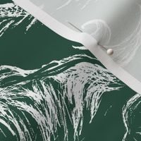 Vintage Glam Mermaids in Emerald Green for Wallpaper & Fabric