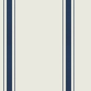 Bold Navy Stripe with Pin-Stripes on Off-White