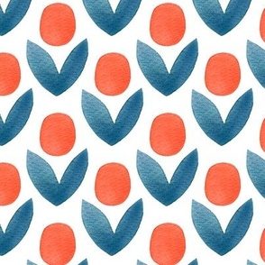 Retro orange tulips