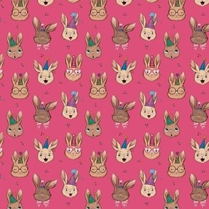 Party Bunnies on Bunny Pink small