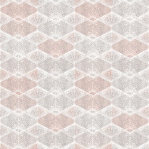 Grey, white, beige textured geometric diamond pattern.
