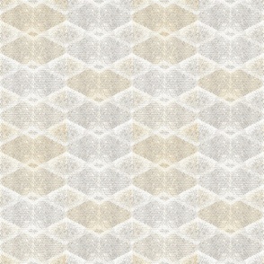 Gray, white, sand textured geometric diamond pattern.