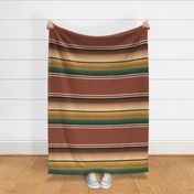 serape stripes southwestern blanket rust color-no woven look