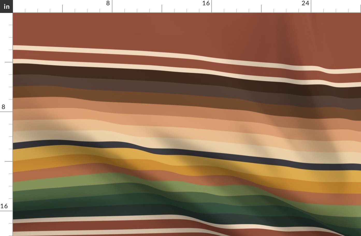 serape stripes southwestern blanket rust color-no woven look
