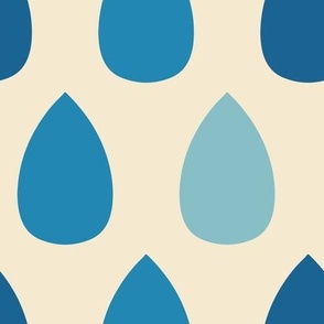 Handdrawn-vintage-dark-light-medium-blue-rain-drops-on-a-vintage-beige-XL-jumbo