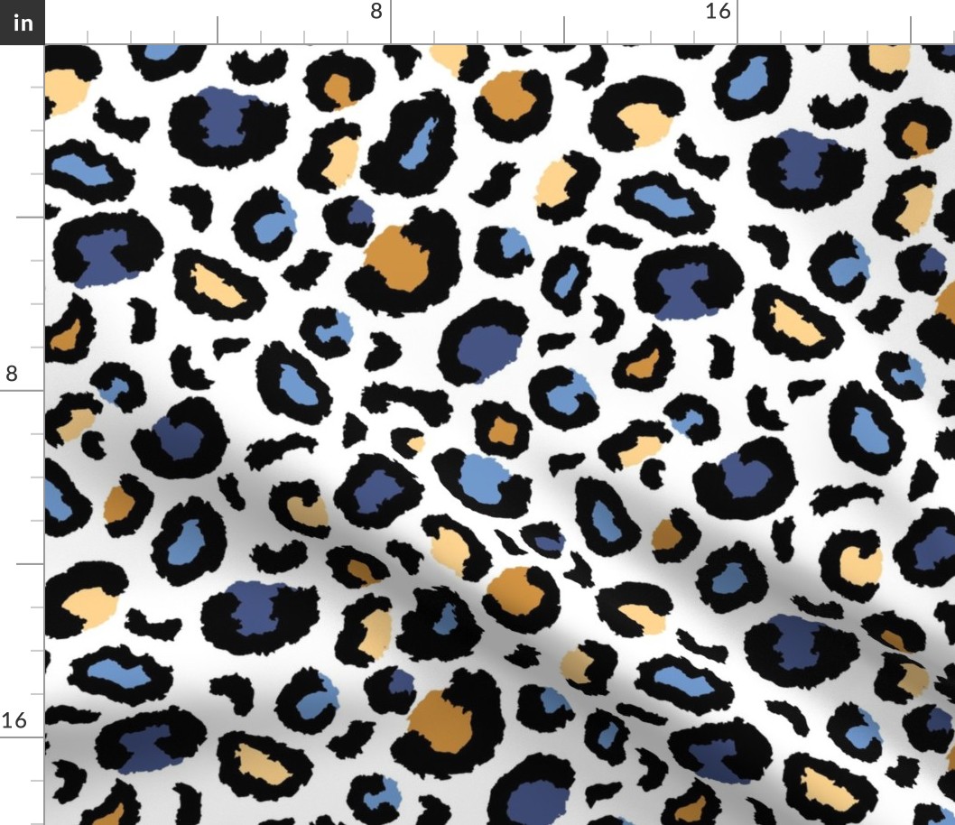Blue and Brown Leopard print