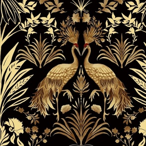 Vintage Royal Cranes in Gold [SMALL]