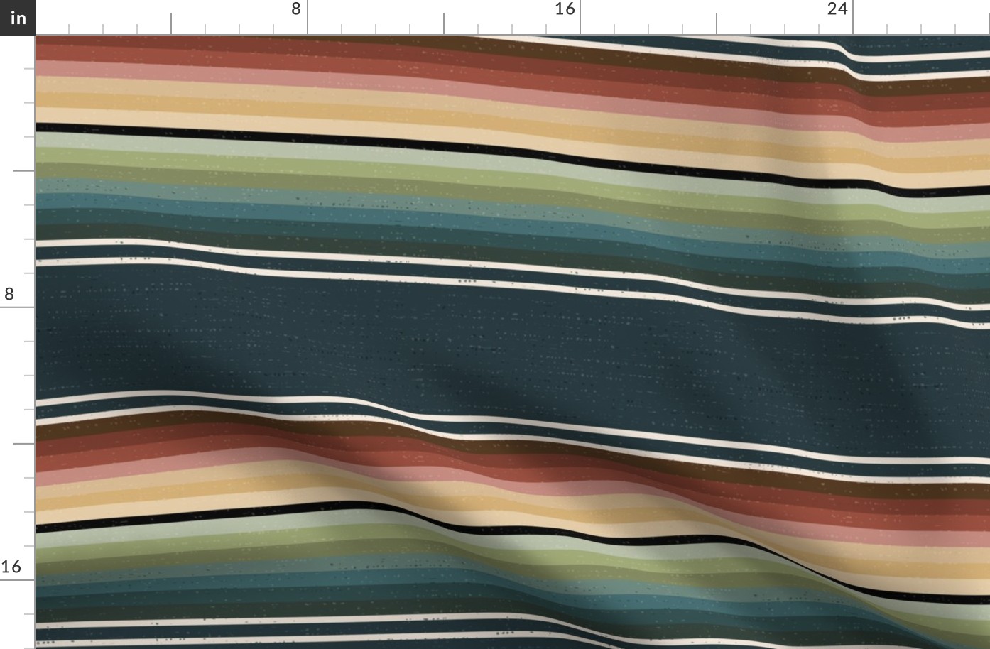 southwestern serape blanket boho stripes in teal small repeat