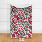 untamed garden - holiday red and white - large
