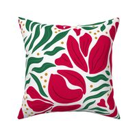 untamed garden - holiday red and white - large