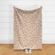 Cottage Core Casual Peach and White Rose Floral