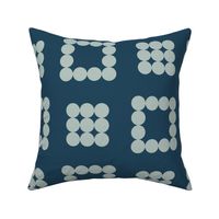 Chic Monochrome Circles on two shades of blue Scandinavian-Inspired 