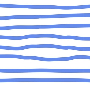 Uneven Pin Stripes Blue White Horizontal