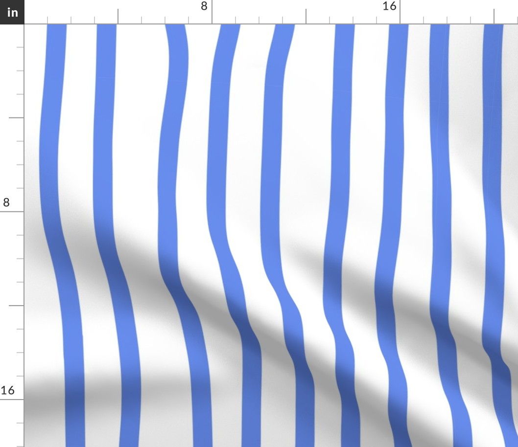 Uneven Pin Stripes Blue White Vertical