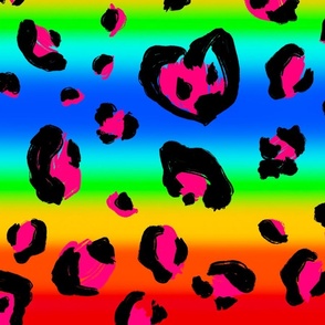 Rainbow signature leopard print