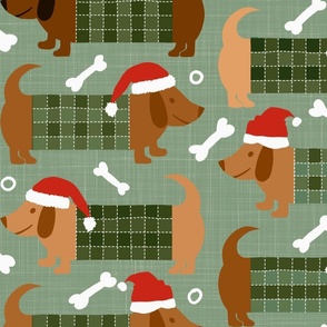 sausage dog santas wallpaper scale