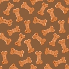 Dog Treat Pattern Cute Dog Bone Brown, Dog Bone Fabric, Cute Dog Bandana Fabric