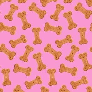 Dog Treat Pattern Cute Dog Bone Pink, Dog Bone Fabric, Cute Dog Bandana Fabric