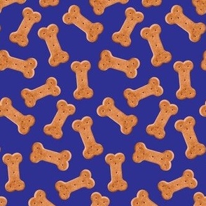 Dog Treat Pattern Cute Dog Bone Blue, Dog Bone Fabric, Cute Dog Bandana Fabric