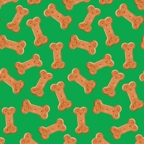 Dog Treat Pattern Cute Dog Green, Dog Bone Fabric, Cute Dog Bandana Fabric