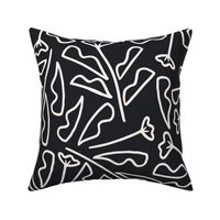 [LARGE] Modern Floral Lines - Black & White