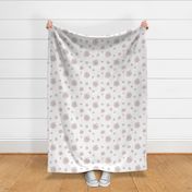 Retro Pink Gray Flowers Baby Girl Nursery 