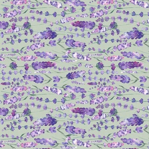 Lavender Sprigs - Pastel Green - rotated