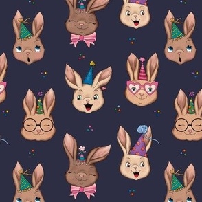 Party Bunnies on Bunny Navy medium