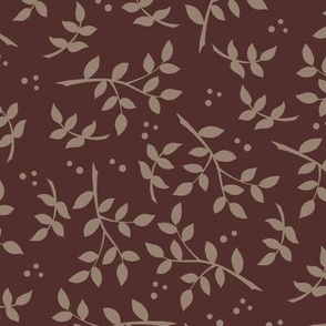 Botanicals in Brown and Beige–Large Scale