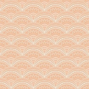 Boho Art Deco 'Mabel' Scallop peach Unicolor (S) 